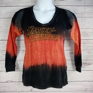 Harley Davidson lava tie dye women's long sleeve